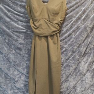 Elegant Tan Sleeveless Dress